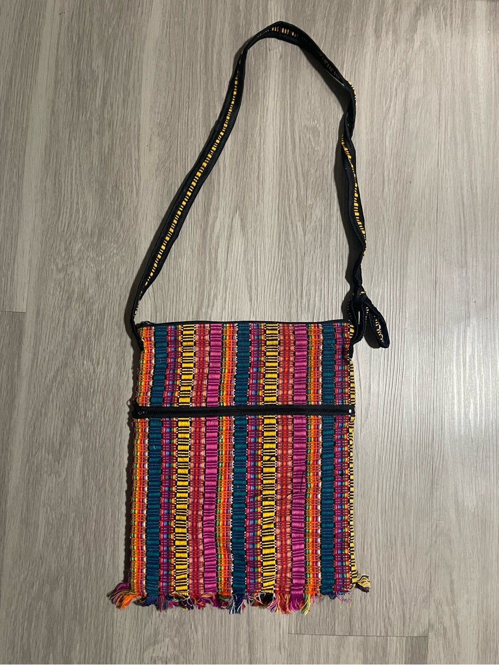 Handwoven Striped Crossbody Bag